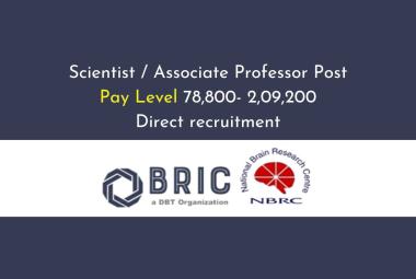 BRIC-NBRC looking for Scientist / Associate Professor