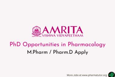 PhD Opportunities in Pharmacology at Amrita Vishwa Vidyapeetham