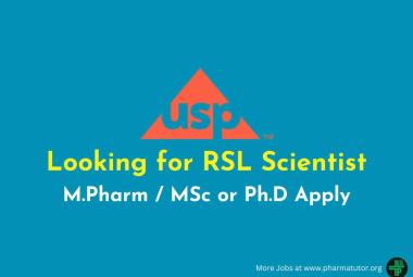 U.S. Pharmacopeial Convention looking for RSL Scientist