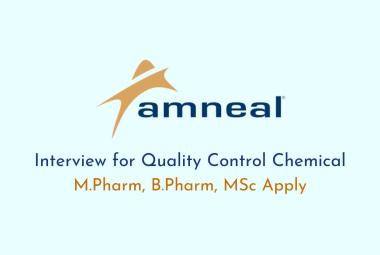 Walk in Interview for Quality Control Chemical at Amneal Pharma