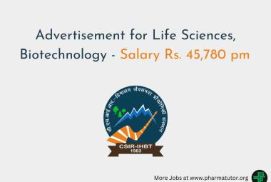 Advertisement for Life Sciences, Biotechnology at IHBT