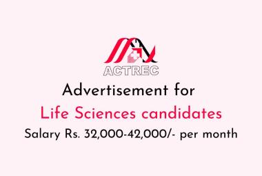 Advertisement for Life Sciences candidates at ACTREC