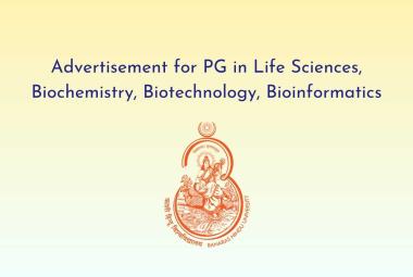Advertisement for PG in Life Sciences, Biochemistry, Biotechnology, Bioinformatics at BHU
