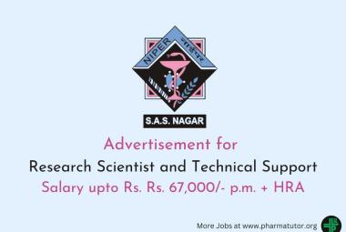 Advertisement for Research Scientist and Technical Support at NIPER