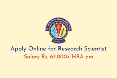 Apply Online for Research Scientist at BITS Pilani