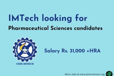 IMTech looking for Pharmaceutical Sciences candidates