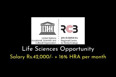 Life Sciences Opportunity at Regional Centre for Biotechnology