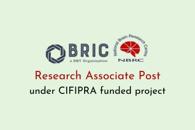 NBRC invites application for Research Associate Post