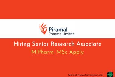 Piramal Pharma Hiring Senior Research Associate