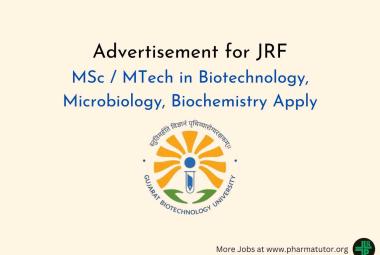 Advertisement for JRF at Gujarat Biotechnology University
