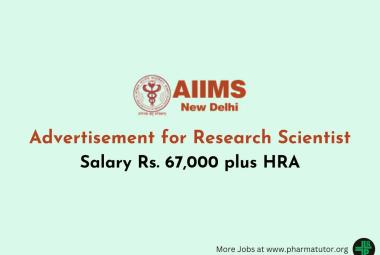 Advertisement for Research Scientist at AIIMS
