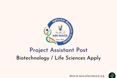 Applications are invited for Project Assistant at Agharkar Research Institute