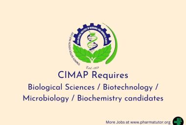 CIMAP requires Biological Sciences / Biotechnology / Microbiology / Biochemistry candidates