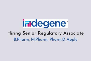 Hiring Senior Regulatory Associate at Indegene