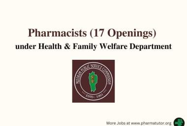 Openings for Pharmacists under Health & Family Welfare Department