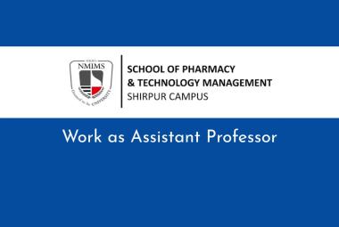 Work as Assistant Professor at SPTM-Pharm. Tech Management