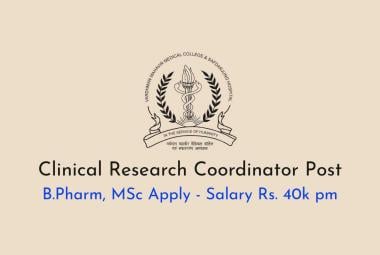 Work as Clinical Research Coordinator at Safdarjung Hospital
