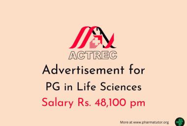 Advertisement for PG in Life Sciences at ACTREC