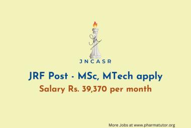 Applications are invited for JRF at JNCASR - MSc, MTech apply