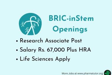 BRIC-inStem invites applications for Research Associate Post