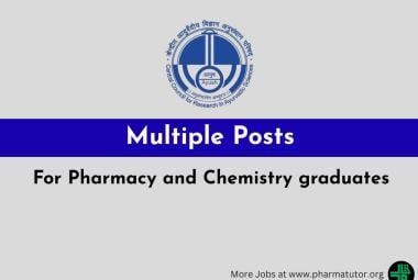 Multiple posts for pharmacy and chemistry graduates at CCRAS