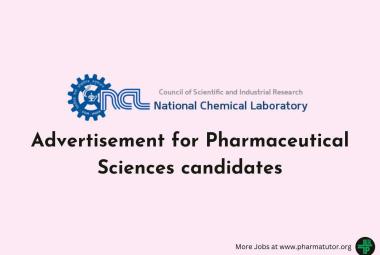 Advertisement for Pharmaceutical Sciences candidates at CSIR-NCL