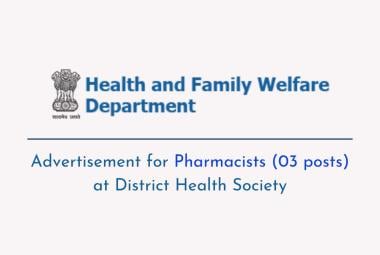 Advertisement for Pharmacists at District Health Society