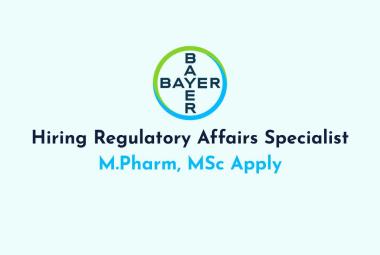 Bayer Hiring Regulatory Affairs Specialist