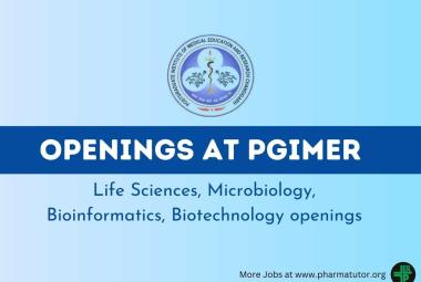 Life Sciences, Microbiology, Bioinformatics, Biotechnology openings for detecting Drug-Resistant priority pathogens at PGIMER