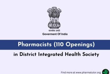 Openings for Pharmacists in District Integrated Health Society