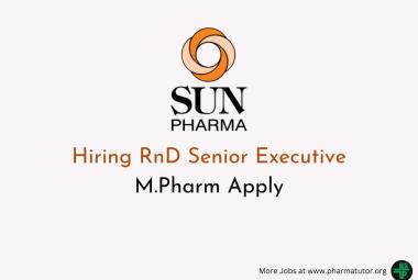 Sun Pharma Hiring RnD Senior Executive