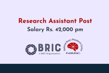 Applications are invited for Research Assistant at NBRC