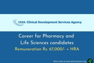 Career for Pharmacy and Life Sciences candidates at Clinical Development Services Agency