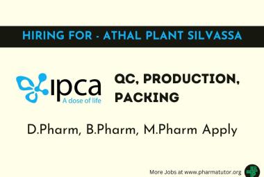 Openings in QC, Production, Packing, Technology Transfer at Ipca Lab