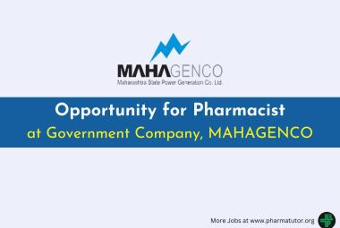Opportunity for Pharmacist at MAHAGENCO