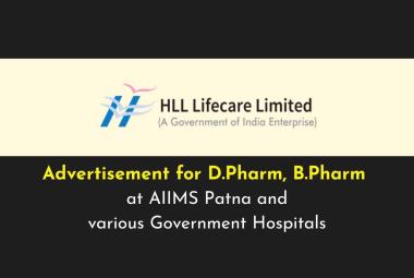 Advertisement for D.Pharm, B.Pharm candidates in AMRIT Pharmacies at AIIMS Patna and various Government Hospitals