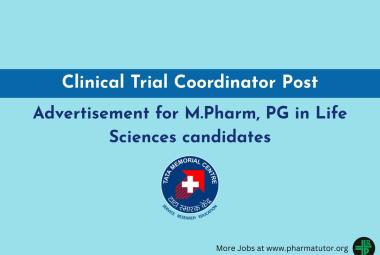 Advertisement for M.Pharm, PG in Life Sciences candidates at Tata Memorial Hospital