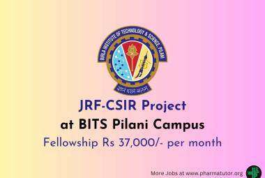 Application for JRF- CSIR Project at BITS Pilani Campus