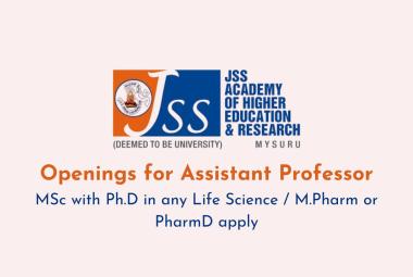 Applications are invited for Assistant Professor at JSS Medical College