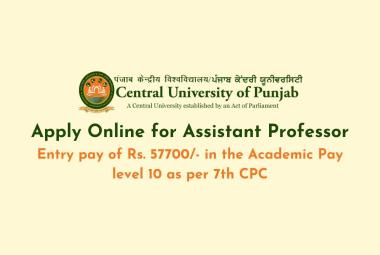 Apply Online for Assistant Professor at Central University of Punjab