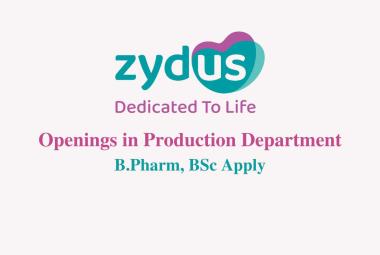 Openings in Production Department at Zydus Lifesciences