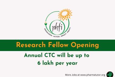 Research Fellow Opening at Public Health Foundation of India
