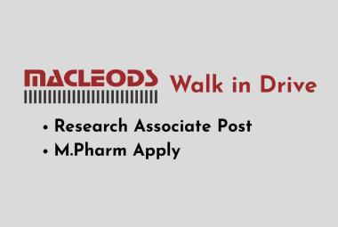 Walk in Drive for Research Associate at Macleods