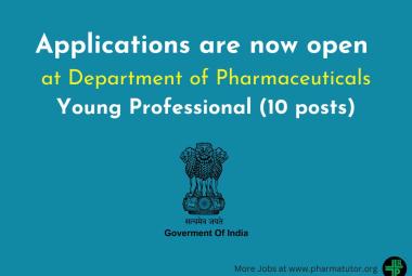 Applications are invited for Young Professional at Department of Pharmaceuticals