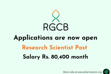 Applications are now open for Research Scientist at RGCB