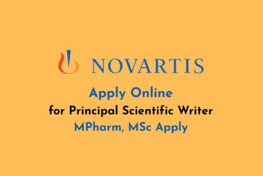 Apply Online for Principal Scientific Writer at Novartis