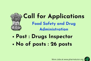 Call for Applications : Drugs Inspector