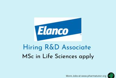Elanco Animal Health looking for R&D Associate 