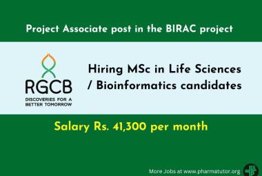 RGCB Hiring MSc in Life Sciences / Bioinformatics candidates