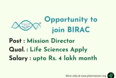 Work as Mission Director at BIRAC - Life Sciences Apply